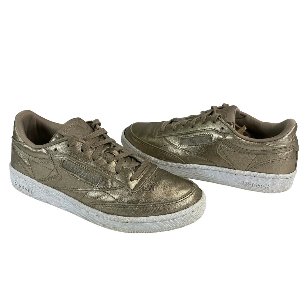Reebok Club C 85 ‘Melted Metal’ Gold Sneakers Size 8.5